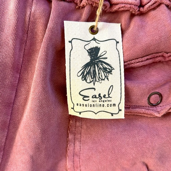 Women’s Easel Mineral Washed Terry Knit Pants Large color Dusty Pink/Faded Plum - Picture 7 of 8